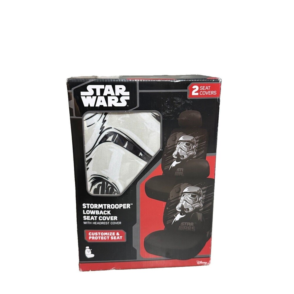 New Front Lowback Seat Covers Disney Star Wars Storm Trooper Pair
